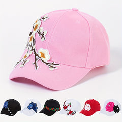 Flower Embroidery Patch Baseball Cap Sun Hat for Women