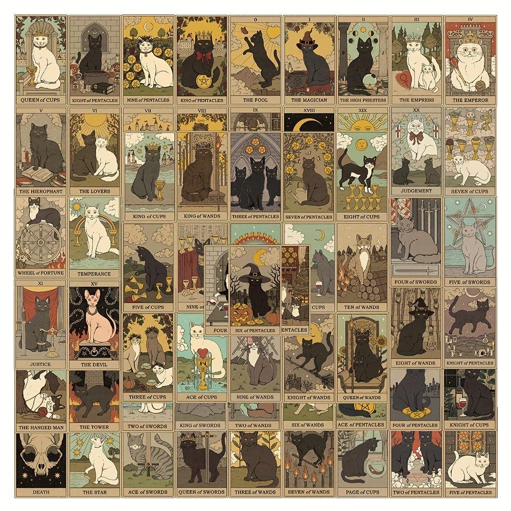 Cat Tarot Card Sticker Gift Decoration