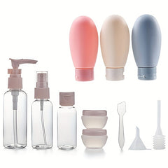 11pcs Travel Refillable Bottle Set For Lotion Shampoo and Cosmetics