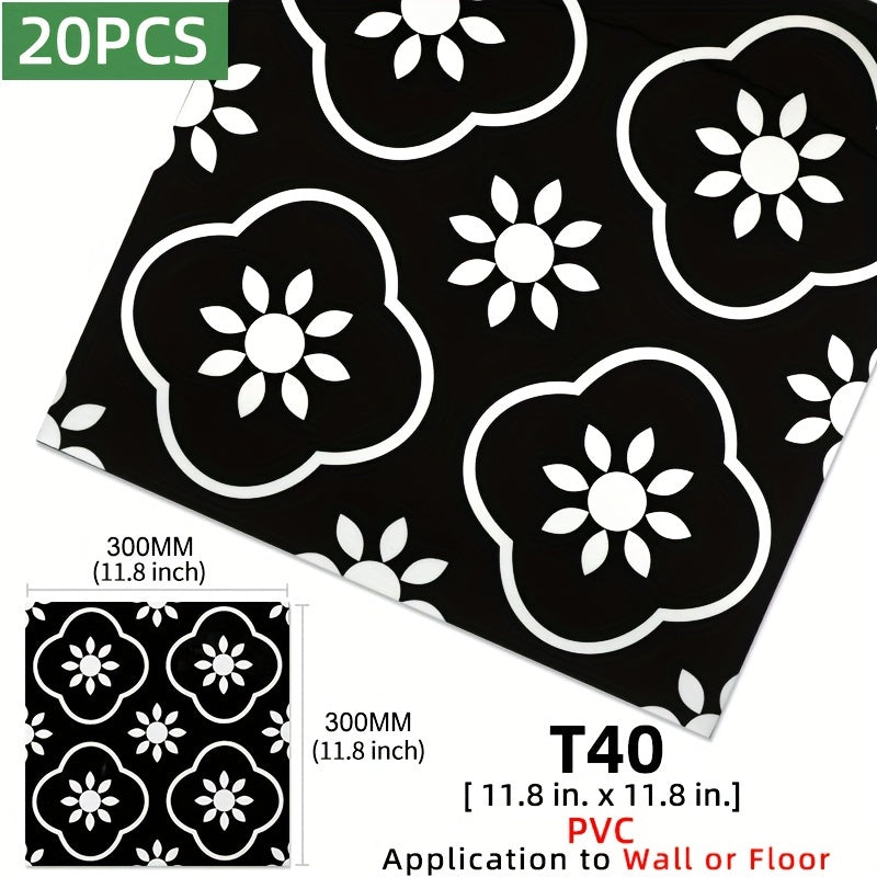 20pcs PVC Marble Floor Stickers Waterproo...