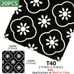 20pcs PVC Marble Floor Stickers Waterproo...