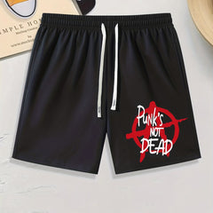 Punk's NOT DEAD Print Men's Drawstring Shorts