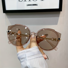 Large Cat Eye Sunglasses Casual Gradient UV400