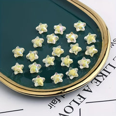 20pcs 12mm Plated Acrylic Star Inner Beads DIY Jewelry Accessories