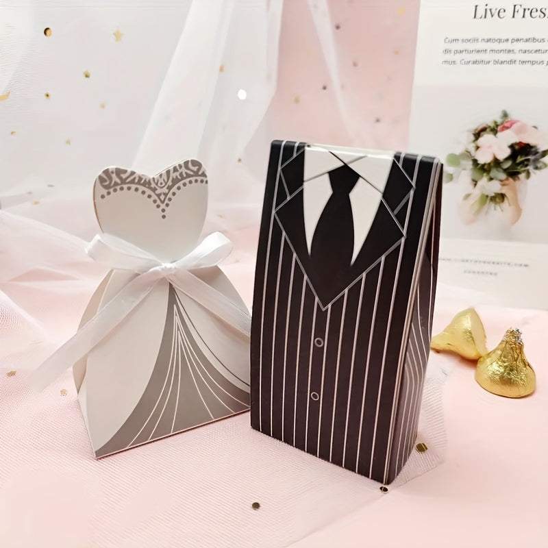 4pcs Wedding Dress Gift Boxes Candy Gift Boxes Party Wedding Decoration