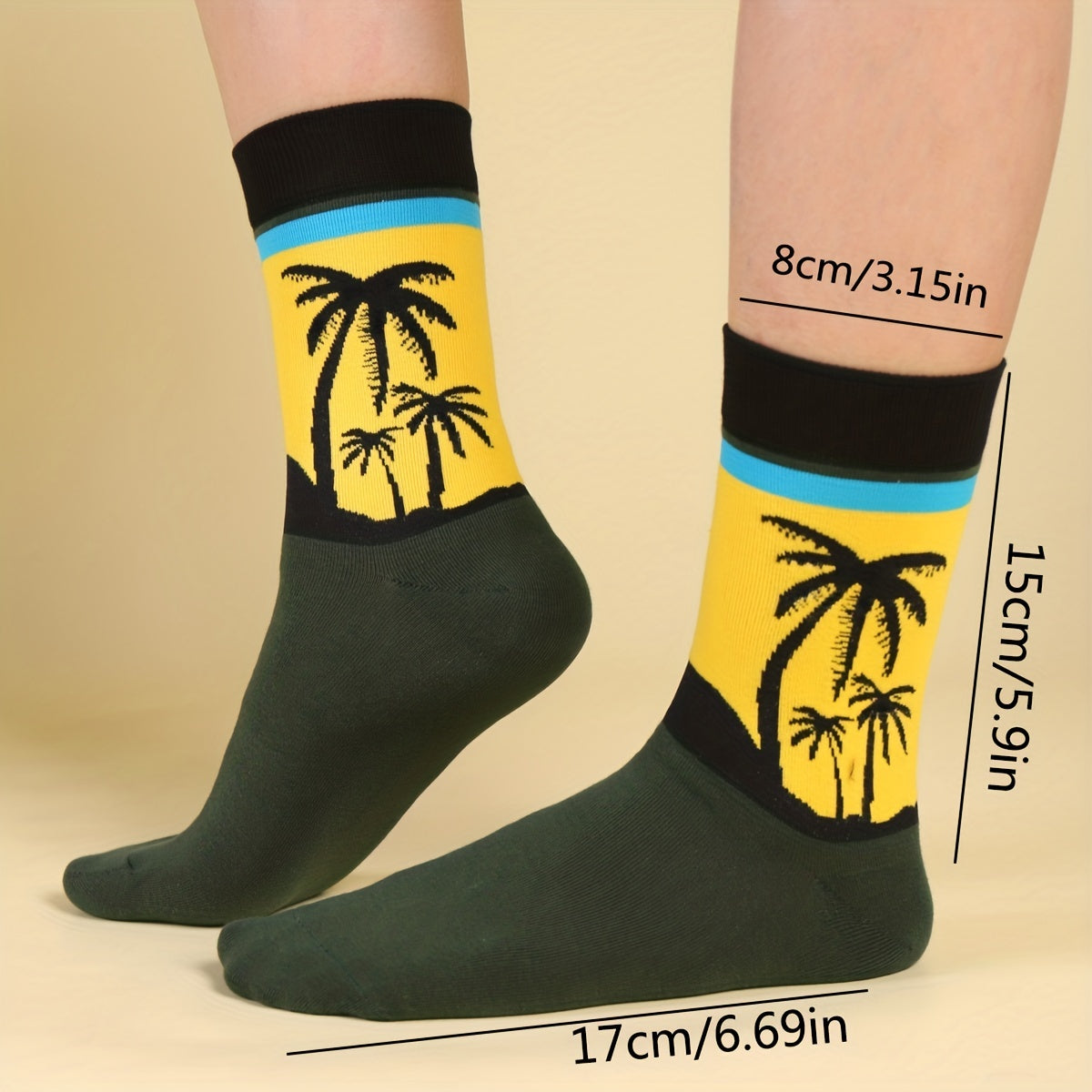 Landscape Print Mid Tube Socks Women's Stockings
