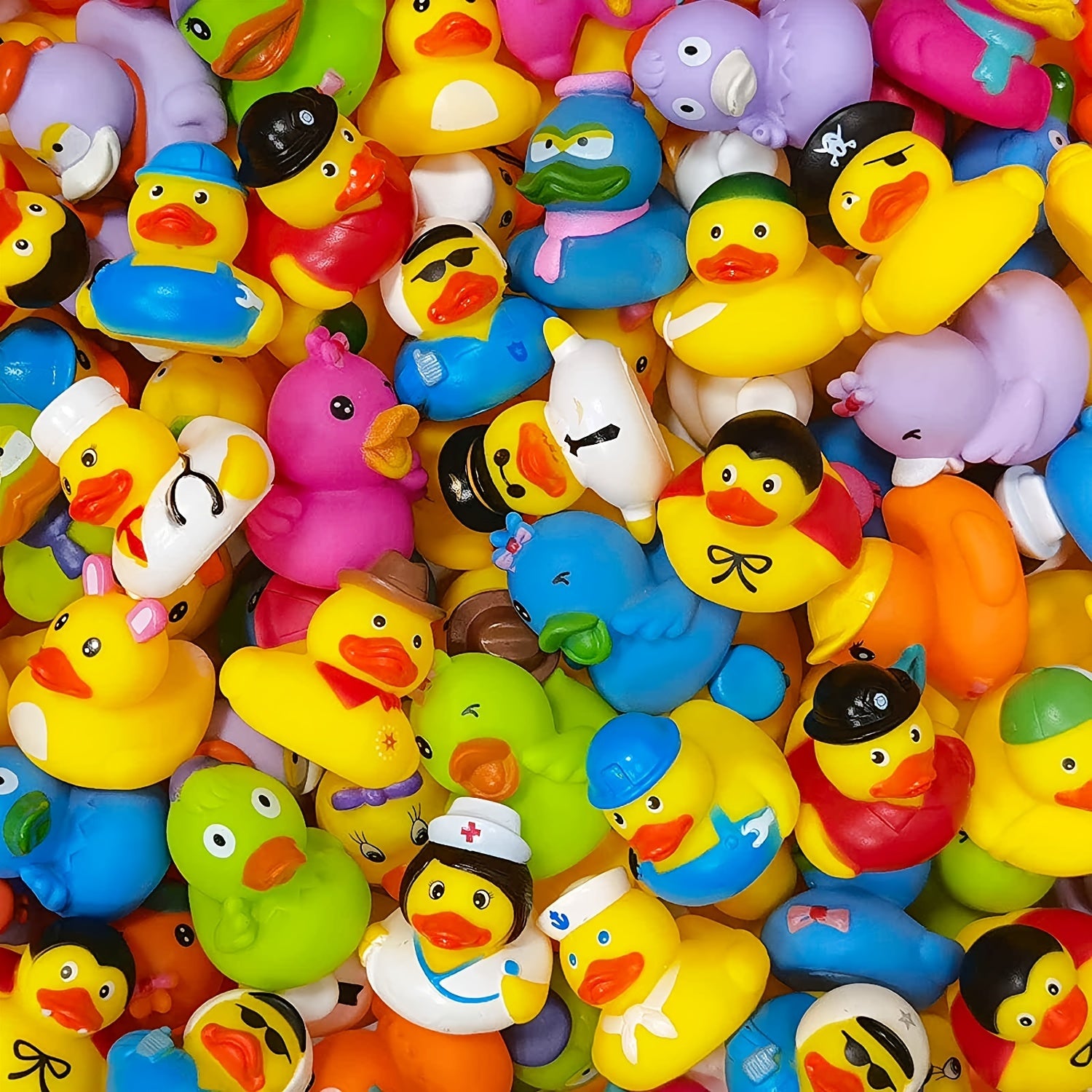 25pcs Rubber Ducks Bath Toys Storage Net for Holidays