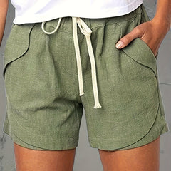  Heathered Drawstring Shorts With Pockets