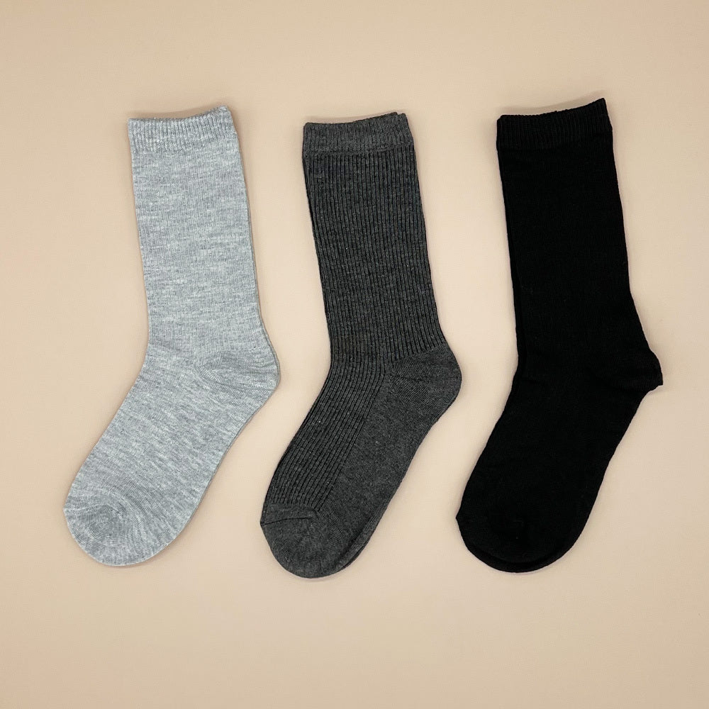 3 Pairs Basic Mid Tube Socks Unisex
