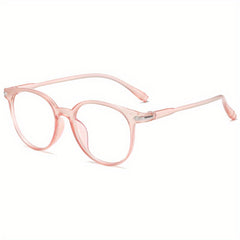 Men's Round Frame Reading Glasses Anti Light Casual Eyeglasses