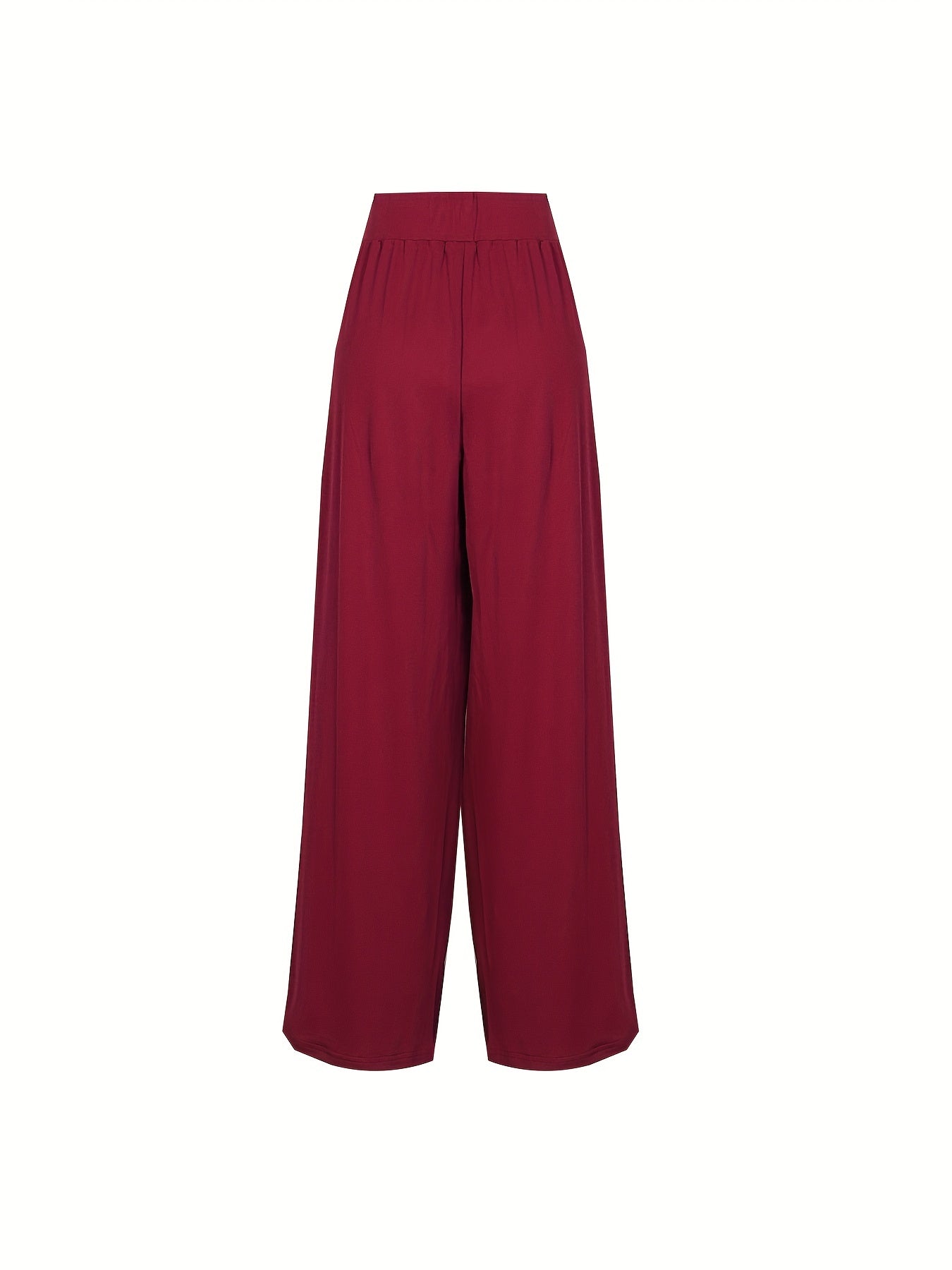  Casual Pants Women's Plus Solid Elastic Drawstring High Rise Trousers