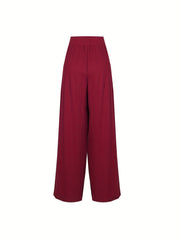  Casual Pants Women's Plus Solid Elastic Drawstring High Rise Trousers