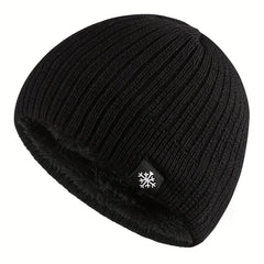 Men's Casual Velvet Knitted Hat Windproof Warm Woolen Hat
