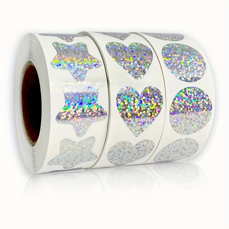 500pcs Rainbow Laser Thank You Sticker Label Roll