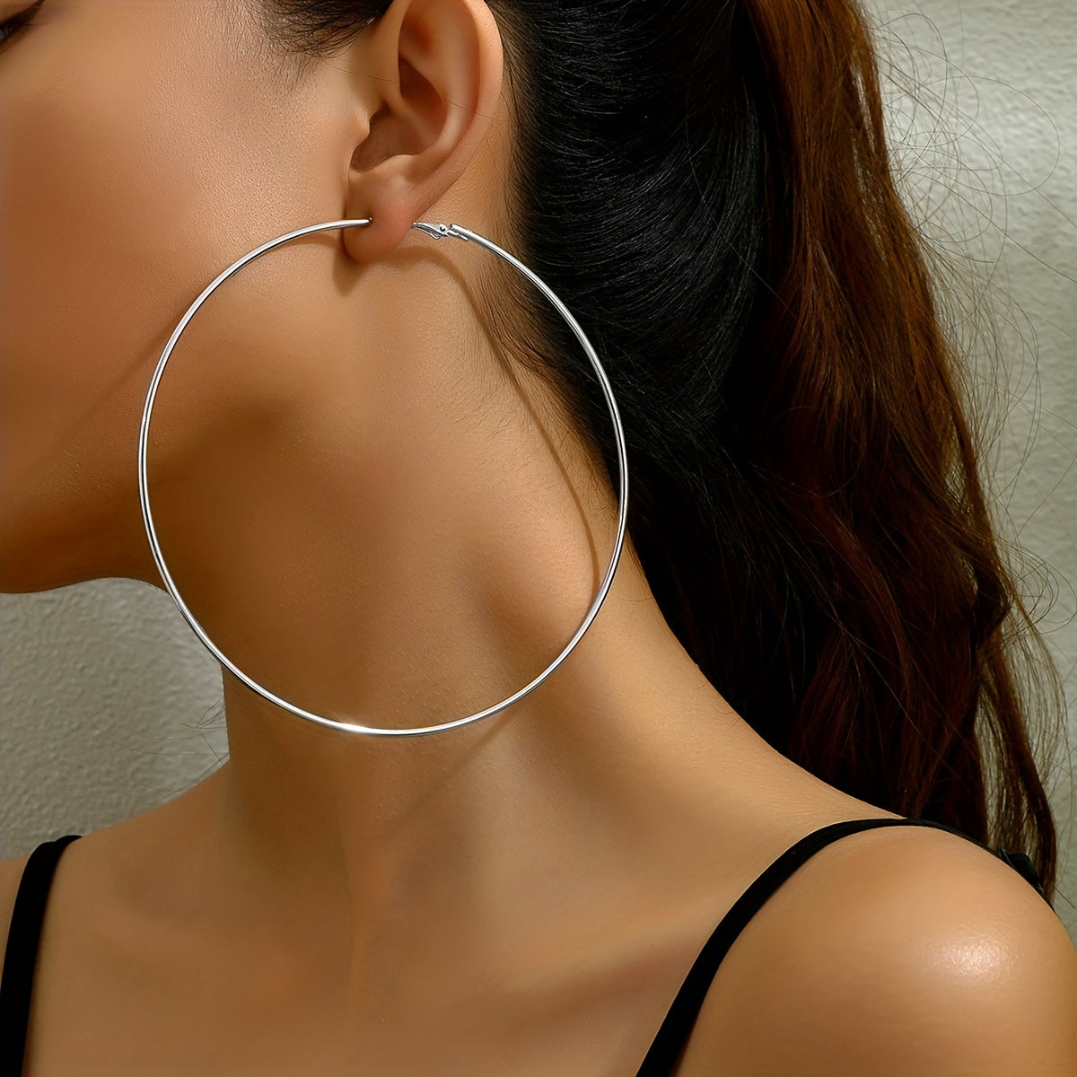 Minimalist Hip Hop Style Hoop Earrings Iron Jewelry Gift