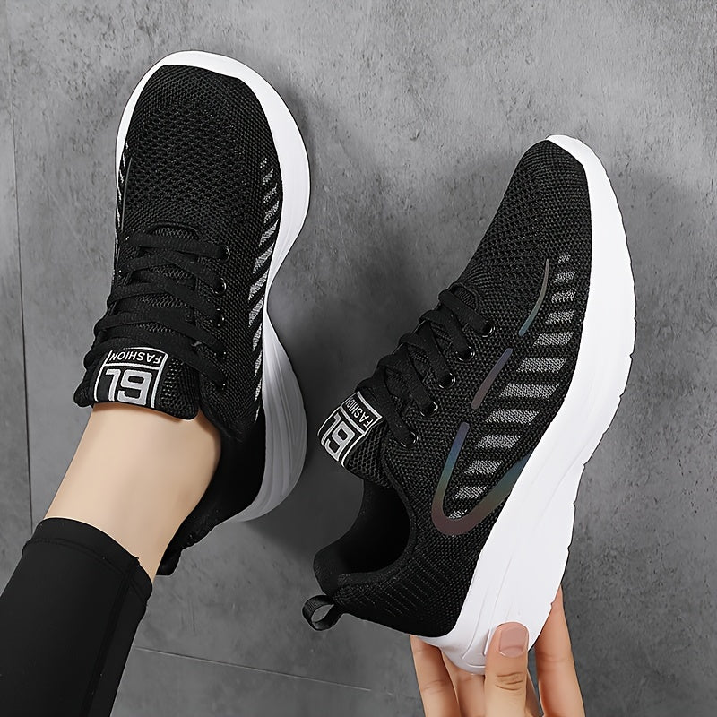 Women's Lace up Mesh Athletic Running Shoes Breathable Anti slip Casual Sneakers