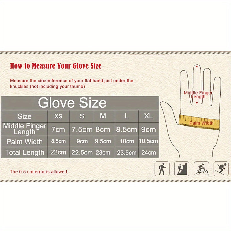Men's Winter Cycling Gloves Touch Screen Compatible Warm Windproof Full Finger