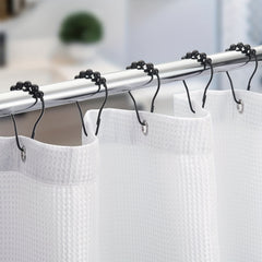 12pcs Gourd Design Shower Curtain Hook Stainless Steel Bathroom Acces