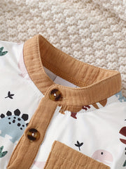 2pcs Infant Boys Dinosaur T-shirt & Shorts Set Casual Summer Clothes