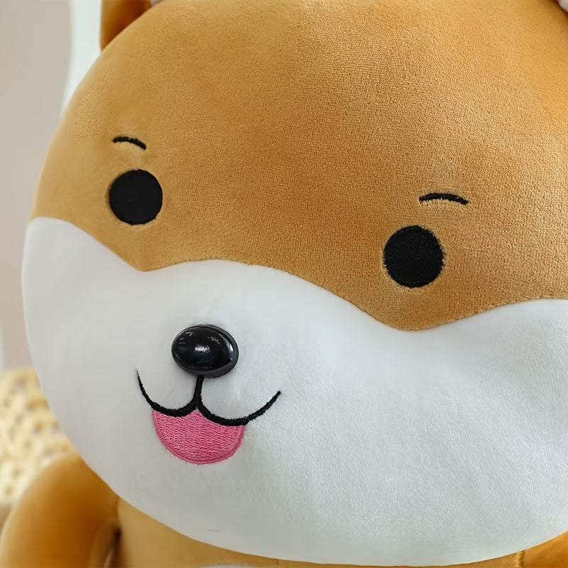 13.78in Shiba Inu Plush Toy Warm Brown Grinning