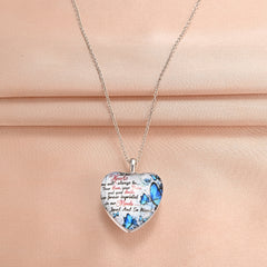 Heart Butterfly Crystal Pendant Necklace Neck Jewelry Christmas Gift