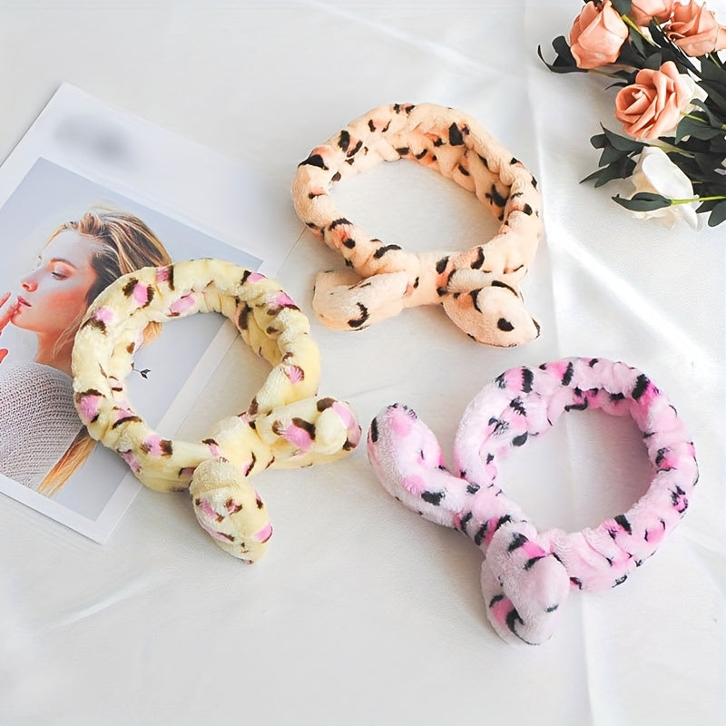 Y2K Leopard Pattern Plush Headband Soft Hair Band