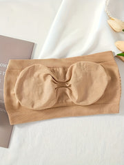 2pcs Seamless Bandeau Bras Non-slip Strapless Stretch Bra Women's Lingerie