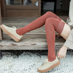 Solid Thigh High Socks Over The Knee Stockings Women's Hosiery