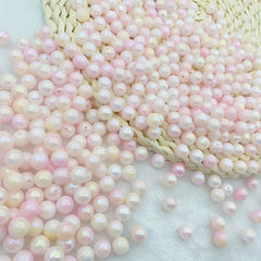 30PCS 10MM Pink Gradient Acrylic Round Beads DIY Jewelry Making Crafts