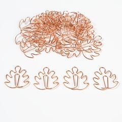 30 Monstera Shape Paper Clips Rose Tropical Leaf Bookmark Clips