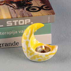 Moon Candle Holder Silicone Mould DIY Plaster Home Decoration