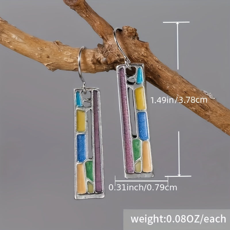 Vintage Carved Pattern Drop Dangle Earrings