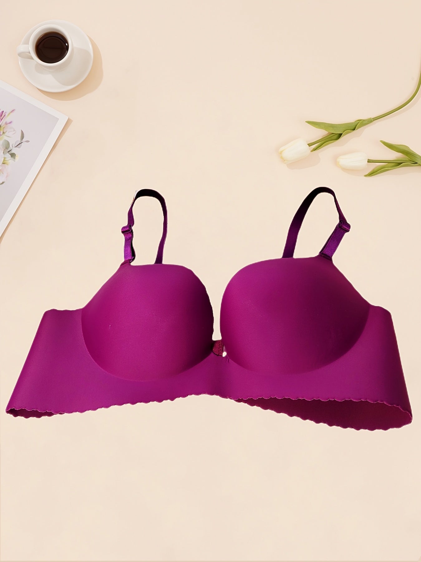 Comfortable Wireless T-shirt Bra Solid Glossy Women's Lingerie