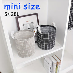 Fabric Cotton Linen Clothes Basket Waterproof Storage Plaid Design