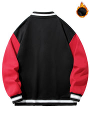 Men's Fleece Varsity Jacket Baseball Winter Outerwear