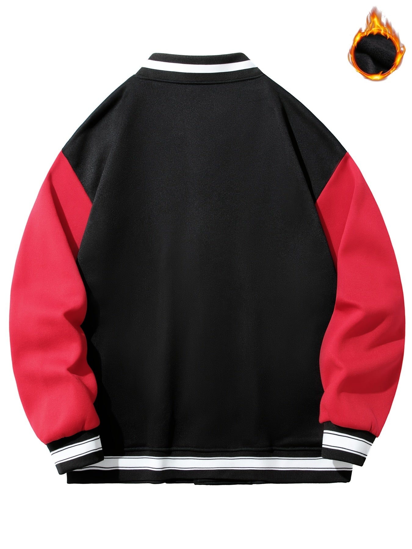 Men's Fleece Varsity Jacket Thermal Outerwear Fall