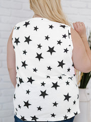  Striped Star Print Tank Tops Women's Plus Casual Tank