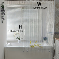 Transparent Shower Curtain Waterproof Curtain Rust Resistant Hooks