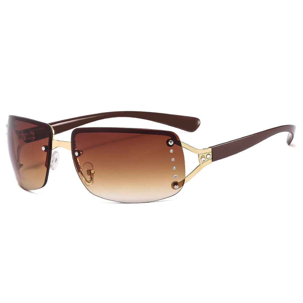 Rimless Rectangle Y2K Sunglasses for Women