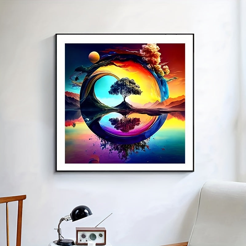 DIY 5D Diamond Painting Set Landscape Reflective Tree Full Drill