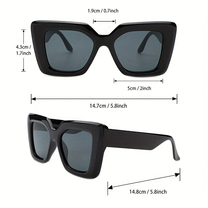 Rectangular Frame Sunglasses Classic Cat Eye Sunshade Eyewear