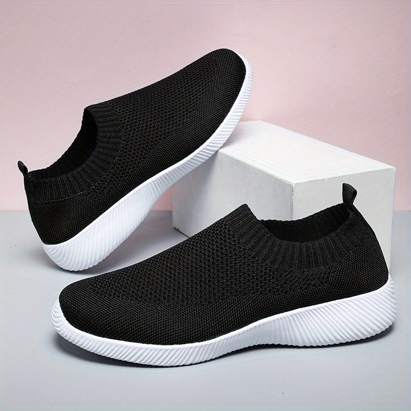 Women's Mesh Slip On Walking Shoes Breathable Anti-slip Outdoor Flat Shoes