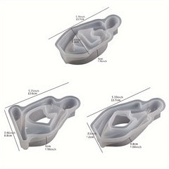 3pcs Body Art Silicone Resin Mold Candle Holder Making