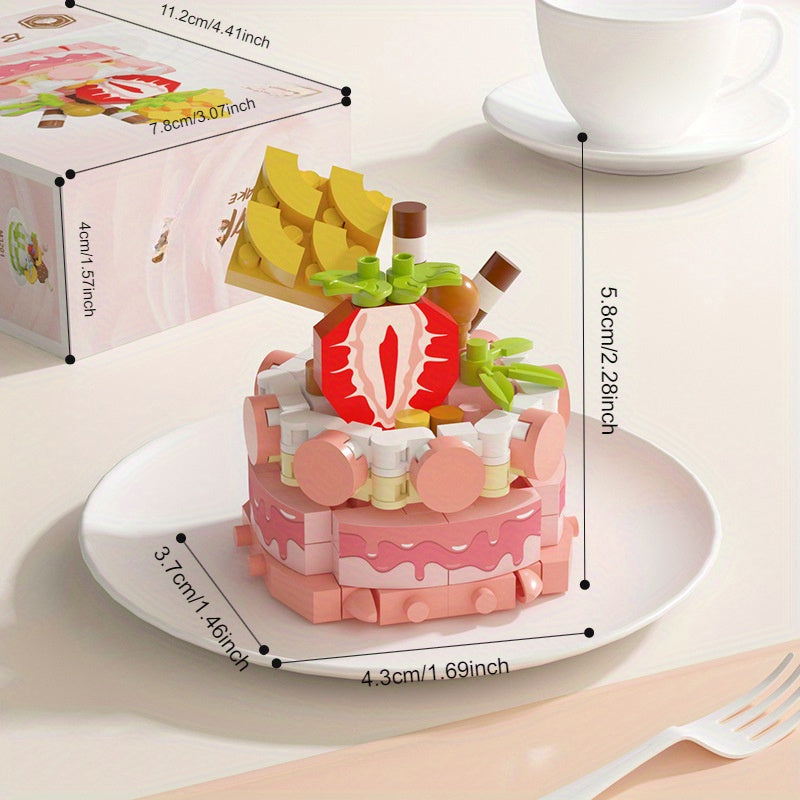 163pcs Small Particle Party Cake Building Block Set
