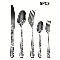 20PCS Christmas Stainless Steel Cutlery Set with Steak Fork