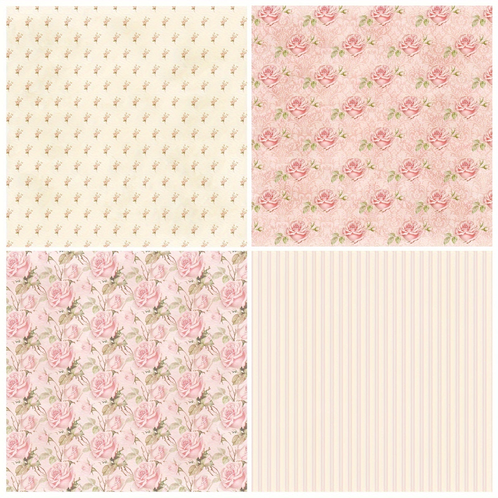 12pcs Flower Series Scrapbook Paper for DIY Photo Album Background