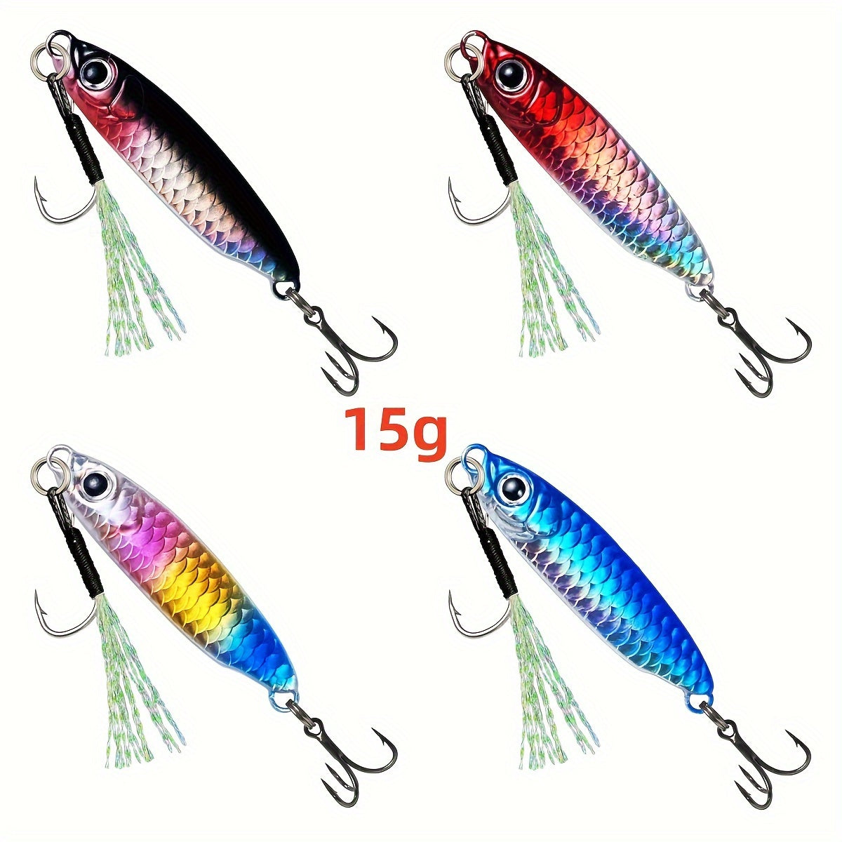 4pcs Metal Jig Sea Fishing Hard Bait Fishing Accessories