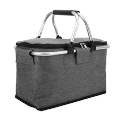 30L Insulated Picnic Basket Foldable Grocery Set Waterproof Lining