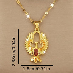 Copper Micro Zircon Phoenix Rebirth Pendant Necklace for Girls