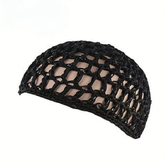 Crochet Hair Net Knitted Snode Hat Women's Hollow Out Headwear